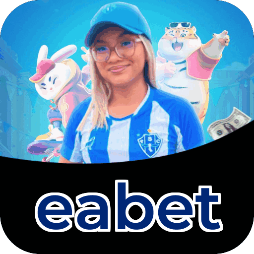 Interface do aplicativo eabet mostrando jogos disponíveis no iOS e Android